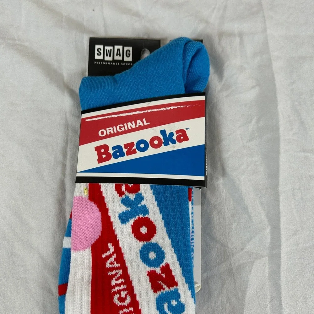 SWAG Performance Socks Original Bazooka Joe Bubble Gum Mens Crew One Size NEW